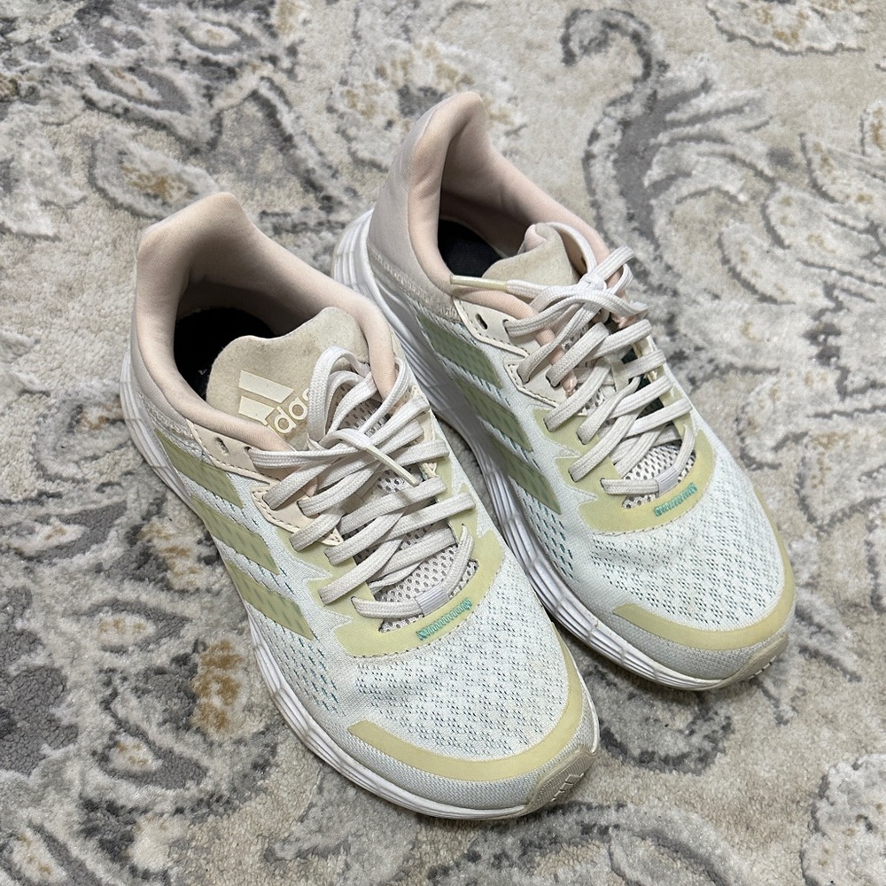 Adidas Women's White and Beige Sneakers